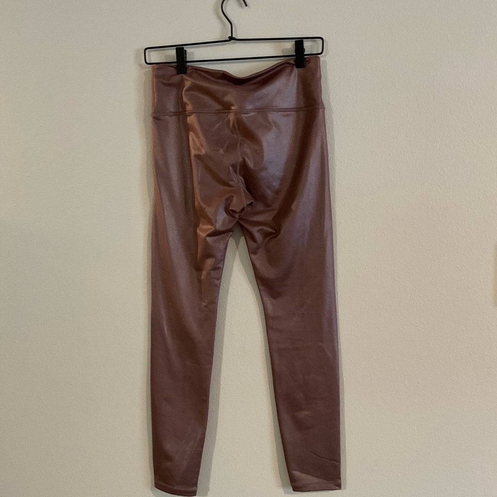 Athleta Faux Leather Leggings - Shimmer Mauve